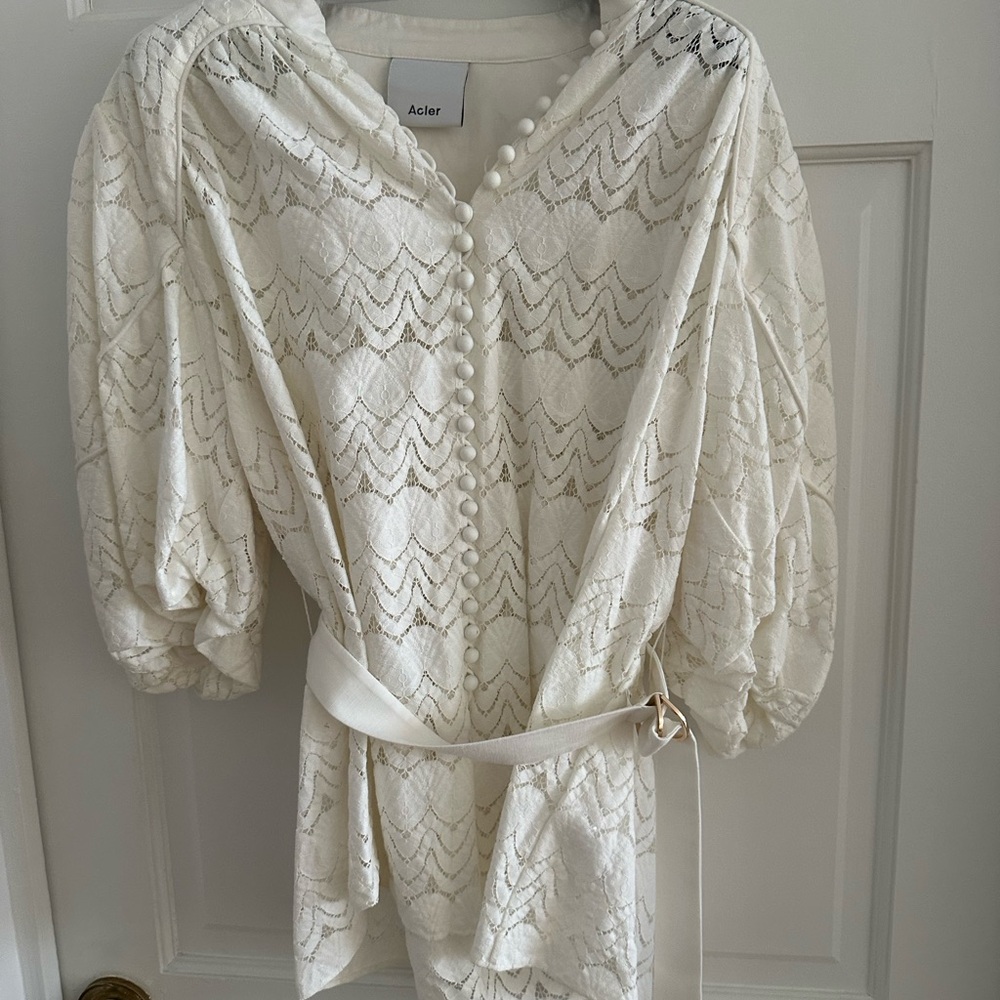 Acler Stapleton Belted Cotton Top
